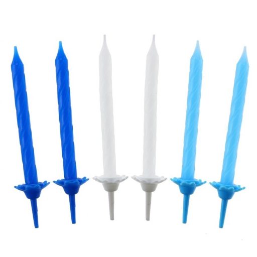 Colorat Pattern 3 Set de lumânări pentru tort, albastru