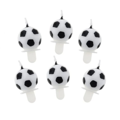 Fotbal Soccer Ball, set de lumânări de tort 6 buc