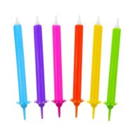 Colorat Rainbow Set lumânări tort Curcubeu, 12 bucăți