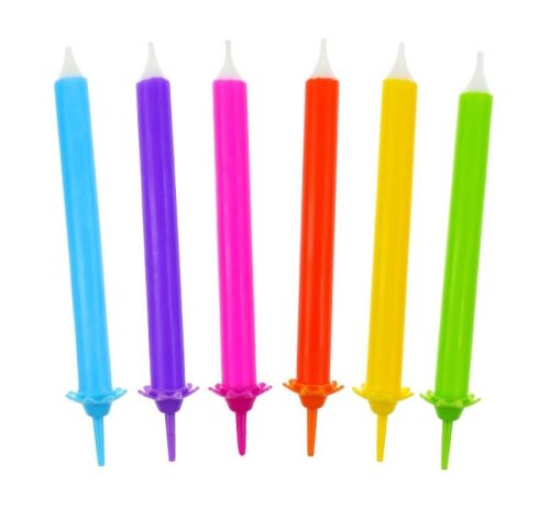 Colorat Rainbow Set lumânări tort Curcubeu, 12 bucăți