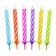Colorat Spiral set de lumânări de tort, 12 buc