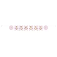   Prima zi de naștere 1st Birthday Pink banner de hârtie 182 cm