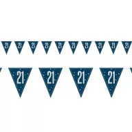 La mulți ani Blue Happy Birthday 21 Ghirlandă 274 cm