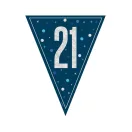 La mulți ani Blue Happy Birthday 21 Ghirlandă 274 cm