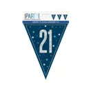 La mulți ani Blue Happy Birthday 21 Ghirlandă 274 cm