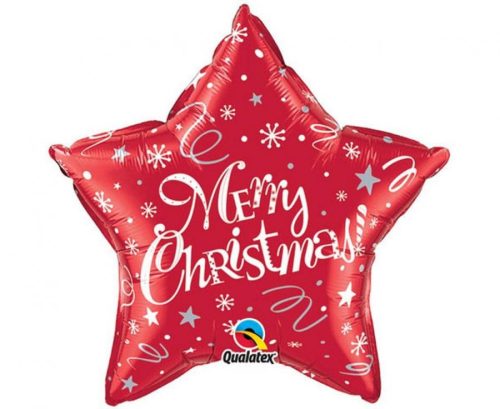 Merry Christmas Red Star, Christmas balon folie 51 cm