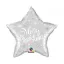 Crăciun Merry Christmas Silver Star, balon de folie 51 cm