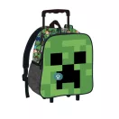 Minecraft Face rucsac 3D pentru grădiniță cu roți, geantă 32 cm