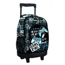 Gamer Press Start ghiozdan școlar premium cu roți, rucsac 44 cm