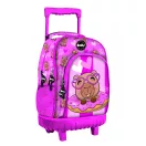 Capibara Donut Geantă școlară premium cu roți, geantă 44 cm