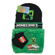   Minecraft Boom Set deluxe pentru copii format din caciulă, fular și mănuși