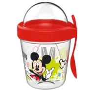   Disney Mickey  pahar pentru gustări cu capac și linguriță 350 ml