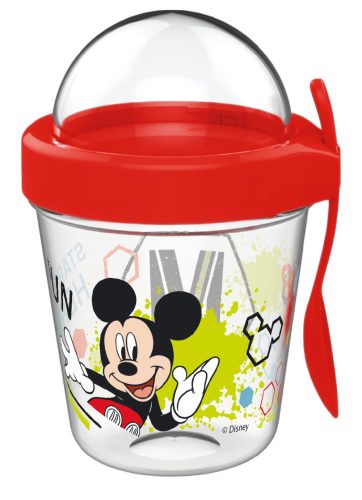 Disney Mickey pahar Snack cu capac și lingură 350 ml