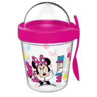   Disney Minnie  pahar pentru gustări cu capac și lingură 350 ml