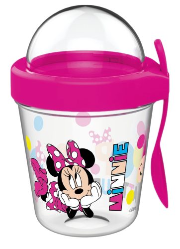 Disney Minnie pahar Snack cu capac și lingură 350 ml