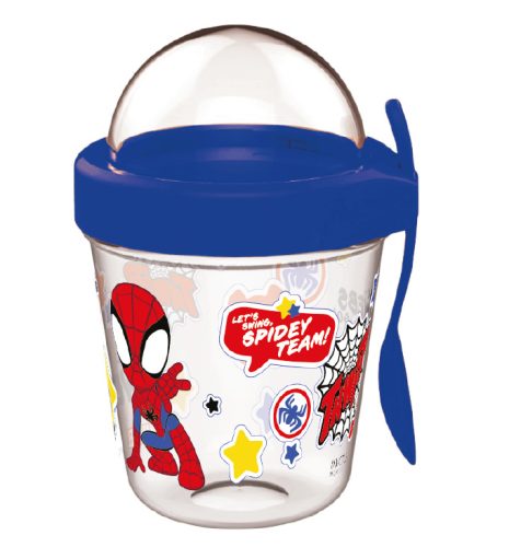 Omul Păianjen Spidey pahar Snack cu capac și lingură 350 ml