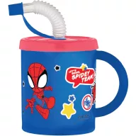Omul Păianjen Cană Spidey cu pai, plastic 210 ml