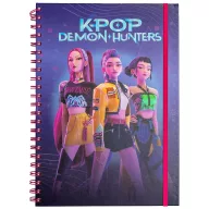   Fetele Kpop la vânătoare de demoni Purple caiet spirală, carnet liniat A4