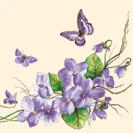 Floare Violet servetele 20 bucăți 33x33 cm