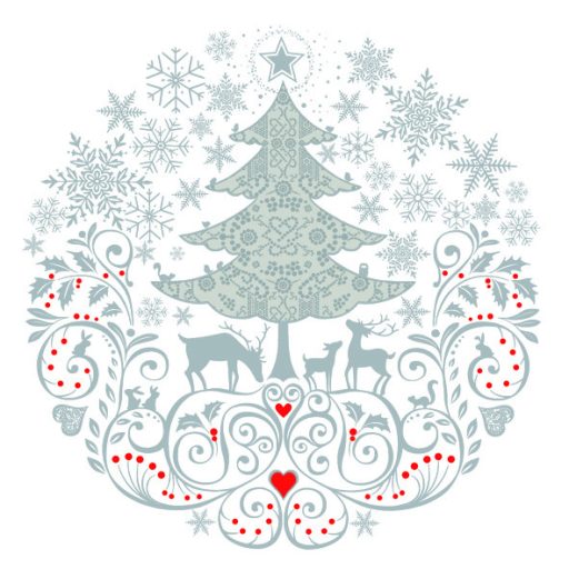 Crăciun Circle Composition șervețele, pachet de 20, 33x33 cm