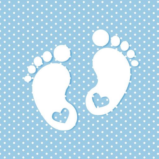 Bebe Little Feet Blue Set de Șervețele pentru Botez 20 bucăți, 33x33 cm