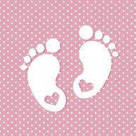   Bebe Little Feet Pink Servetel pentru Botez Set 20 buc, 33x33 cm