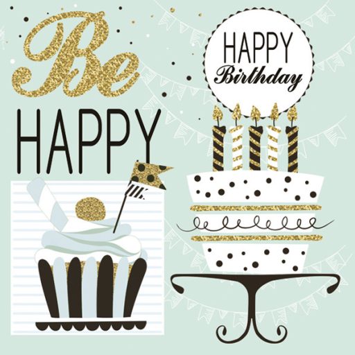 La mulți ani Mint Șervețel Happy Birthday 20 buc 33x33 cm