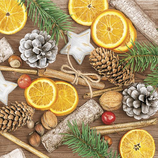 Crăciun Winter Decorations Cinnamon șervețele, pachet de 20, 33x33 cm