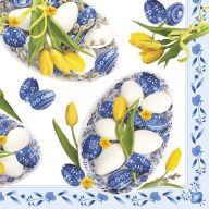 Paște Blue Folk Eggs șervețel 20 buc 33x33 cm