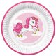 Unicorn Pink Heart farfurie de hârtie set de 8, 22,7 cm