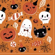 Halloween Orange Booo șervețel, set de 20, 33x33 cm