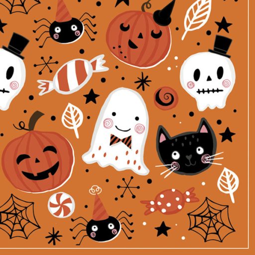 Halloween Orange Booo șervețel, set de 20, 33x33 cm