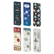 Crăciun Patterned sac de vin din hârtie 12x40x9 cm