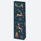 Crăciun Patterned sac de vin din hârtie 12x40x9 cm