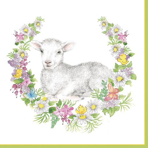 Paște Wreath with Lamb șervețel 20 buc 33x33 cm