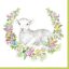 Paște Wreath with Lamb șervețel 20 buc 33x33 cm