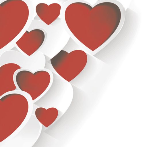 Iubire 3D Hearts set de 20 șervețele 33x33 cm