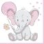 Bebe Pink Balloon șervețel elefant 20 buc 33x33 cm