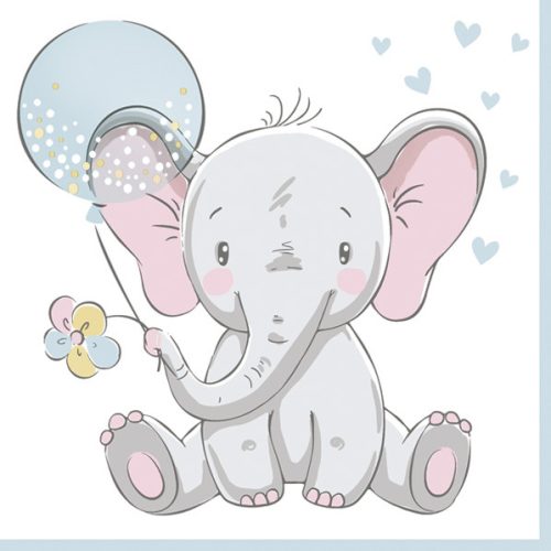 Bebe Blue Balloon șervețel elefant 20 bucăți 33x33 cm