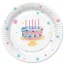 La mulți ani Cake with Balloons Farfurie de hârtie Happy Birthday, 8 buc, 18 cm
