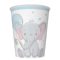   Elefant Blue Balloon Set de 8 pahare de hârtie pentru bebeluși, 250 ml