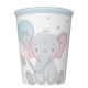 Elefant Blue Balloon Set de 8 pahare de hârtie pentru bebeluși, 250 ml