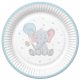 Elefant Blue Balloon Farfurii de hârtie pentru copii 8 buc, 22,7 cm