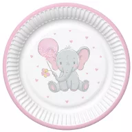   Elefant Pink Balloon Farfurie de hârtie pentru copii 8 buc 18 cm