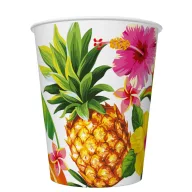 Colorat Mix Set de pahare de hârtie tropicale 8 - 250 ml