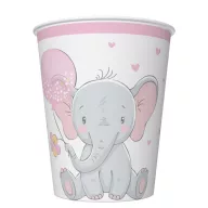 Elefant Pink Balloon Pahar de hârtie Baby 8 buc 250 ml
