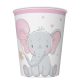 Elefant Pink Balloon Pahar de hârtie Baby 8 buc 250 ml