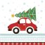 Crăciun Joyful Xmas Car șervețele, pachet de 20, 33x33 cm
