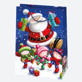 Crăciun Gift Giving Sacoșă cadou de hârtie, 23x32x11 cm