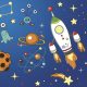 Spațiu Rockets&Aliens Set de șervețele 20 bucăți 33x33 cm